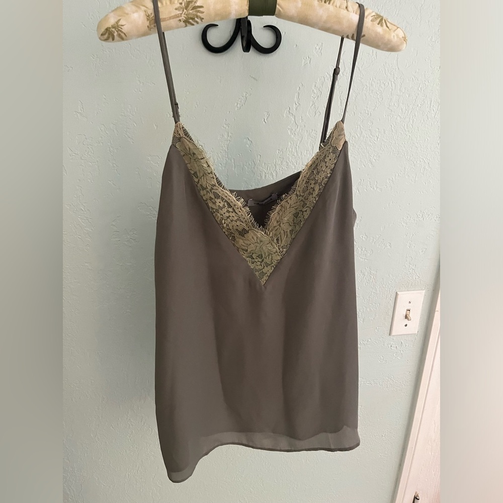 White Birch sage v neck lace camisole NWT medium